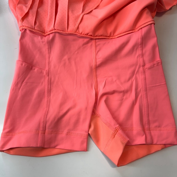 Lululemon Asymmetrical Pleated Tennis Skirt 0 Coral Mini w/ Built In Short NWOT - Picture 6 of 14